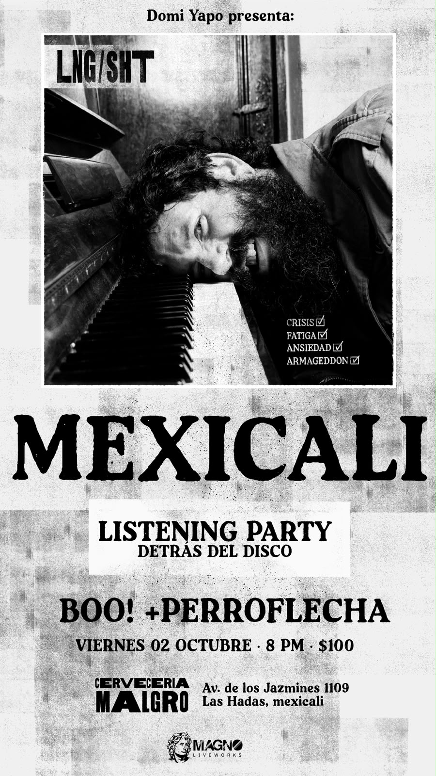 Póster Lng/SHT Listening Party Mexicali